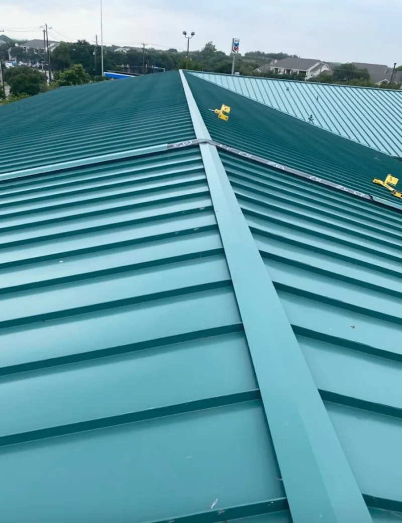 Green commercial metal roof ridge and valley for Metal Roof Repair in New Freedom
